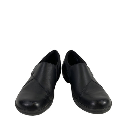 Clarks Women's Black Leather Slip Resistant Clogs - 6.5M