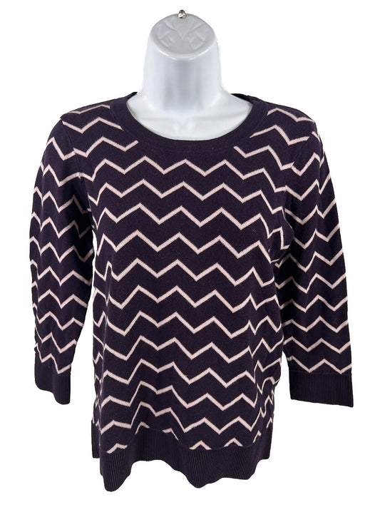 Ann Taylor Women's Purple 3/4 Sleeve Sweater - Petite S