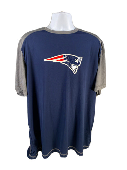 NFL Team Men's Blue Patriots Short Sleeve Polyester Shirt - 3XL