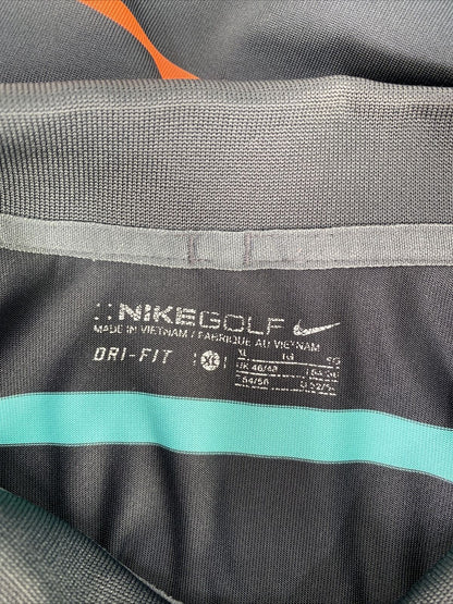 Nike Polo de golf Activewear de manga corta a rayas grises para hombre - XL