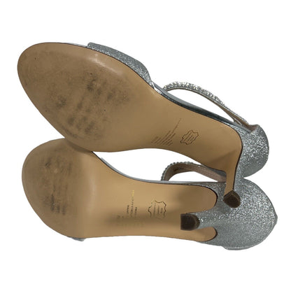 I. Miller Women's Silver Rhinestone Vartan Ankle Strap Heels - 8.5 M