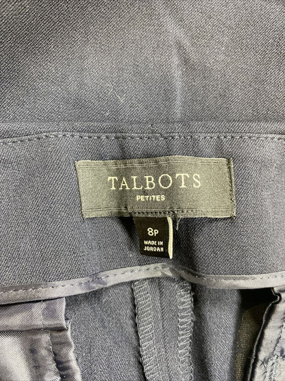 Talbots Women's Blue Side Zip Bi-Stretch Straight Dress Pants - 8 Petite