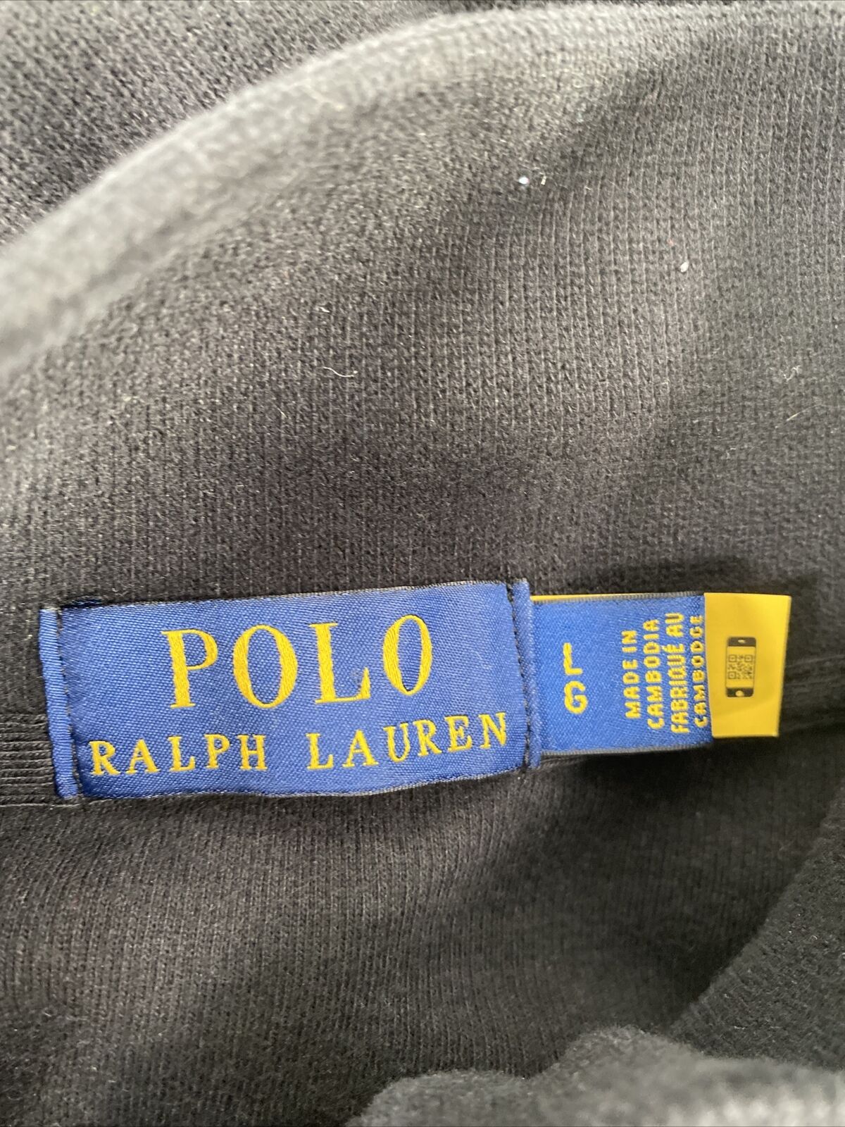 Polo Ralph Lauren Men's Black Long Sleeve 1/4 Zip Pullover Sweater - L