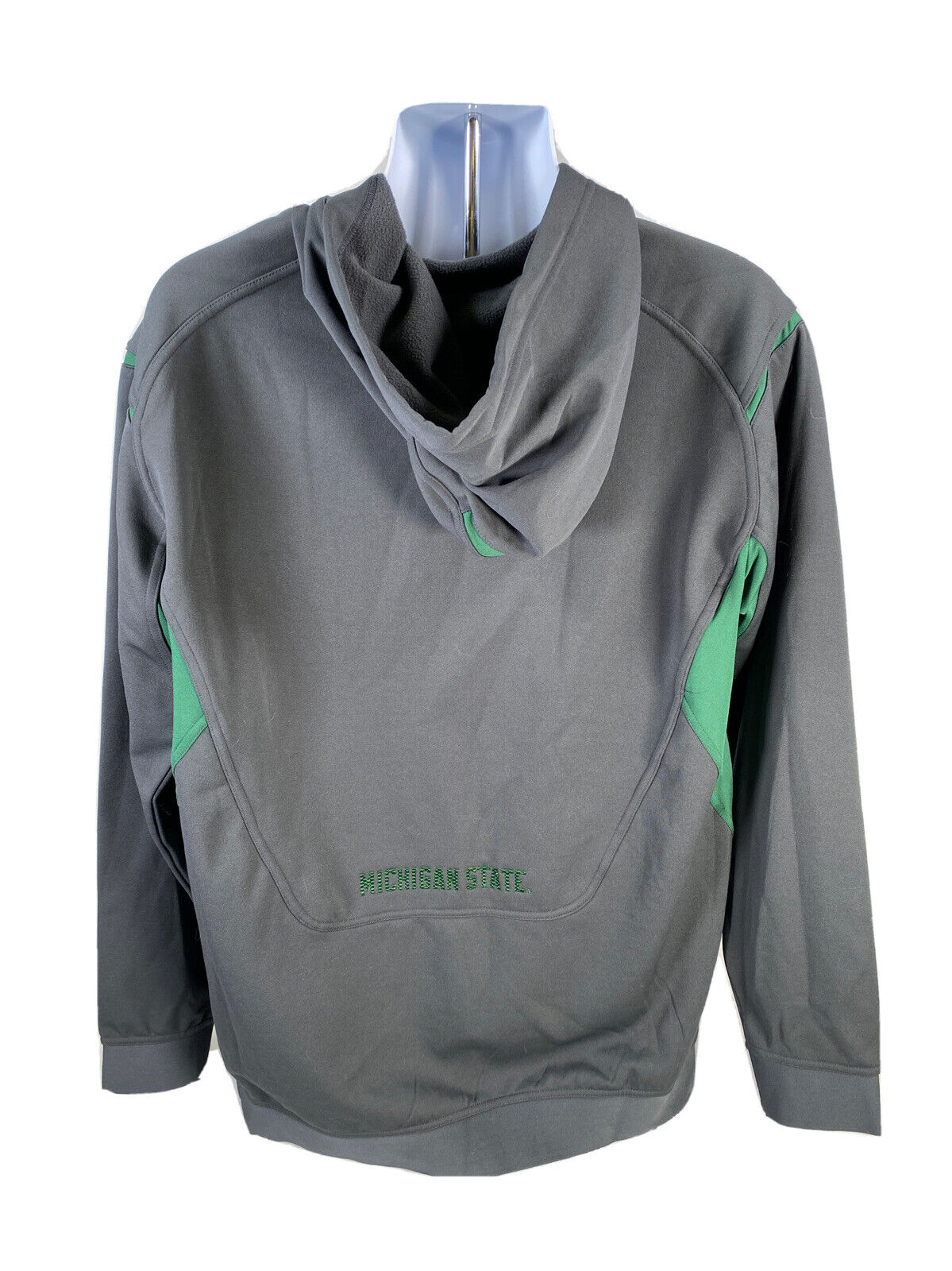 Nike Team Sudadera con capucha de manga larga MSU Therma gris/verde para hombre talla M