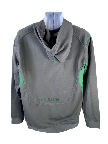 Nike Team Men's Gray/Green MSU Therma Long Sleeve Pullover Hoodie Sz M