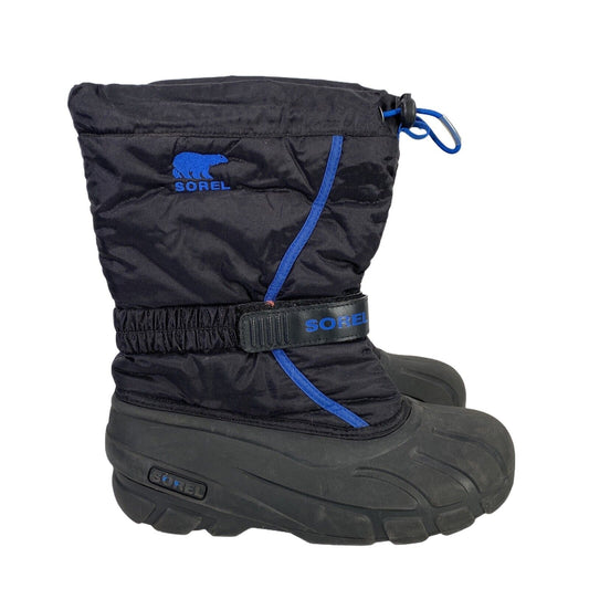 Sorel Boys Black/Blue Flurry Insulated Winter Snow Boots - Big Kid 6