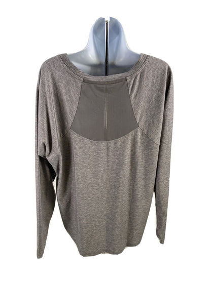 Athleta Women's Gray Mesh Back Topanga Long Sleeve Athletic Shirt - L