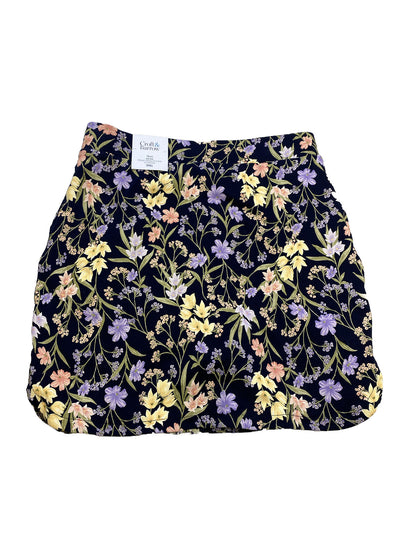 NEW Croft and Barrow Women's Navy Blue Floral Straight Skirt - S
