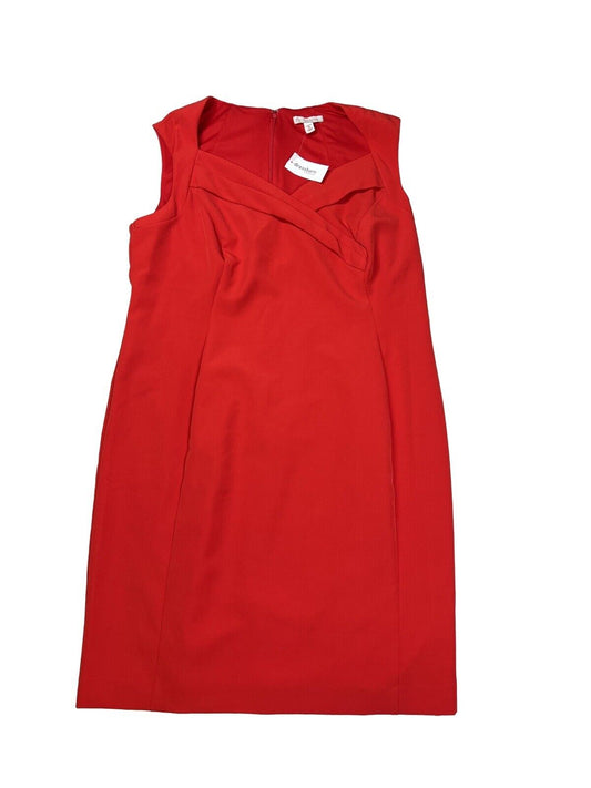 NEW Dressbarn Women's Red Sleeveless V-Neck Shift Dress - 16