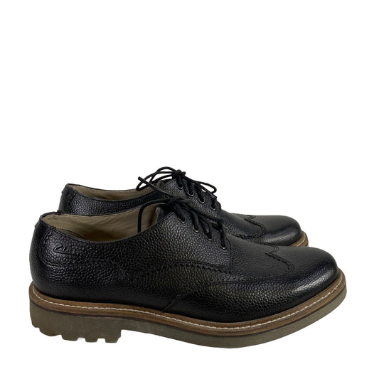 Clarks Men's Black Leather Monmart Oxford Dress Shoes - 10