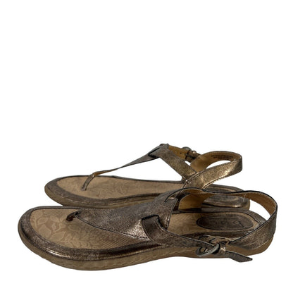 BOC Women's Bronze Metallic Strappy Sandals - 7