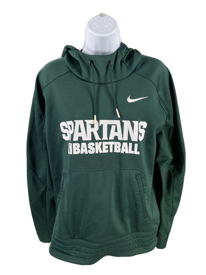 Nike Women's Green Therma-Fit MSU Basketball Pullover Hoodie - M