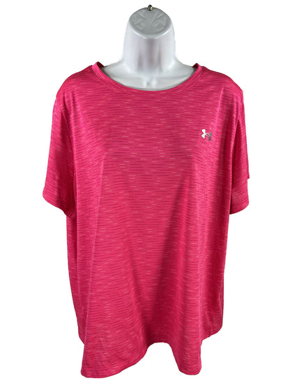 Under Armour Women's Pink Striped Loose Fit Athletic Shirt - Plus 1X