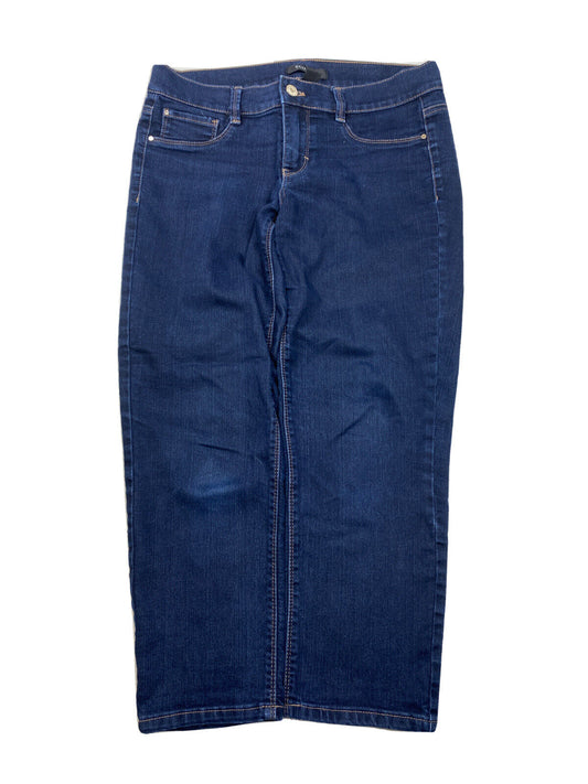 White House Black Market Womens Dark Wash Skinny Cropped Denim Jeans Sz S