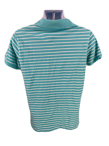 POLO Ralph Lauren Men's Blue Striped Custom Fit Polo Shirt Sz M