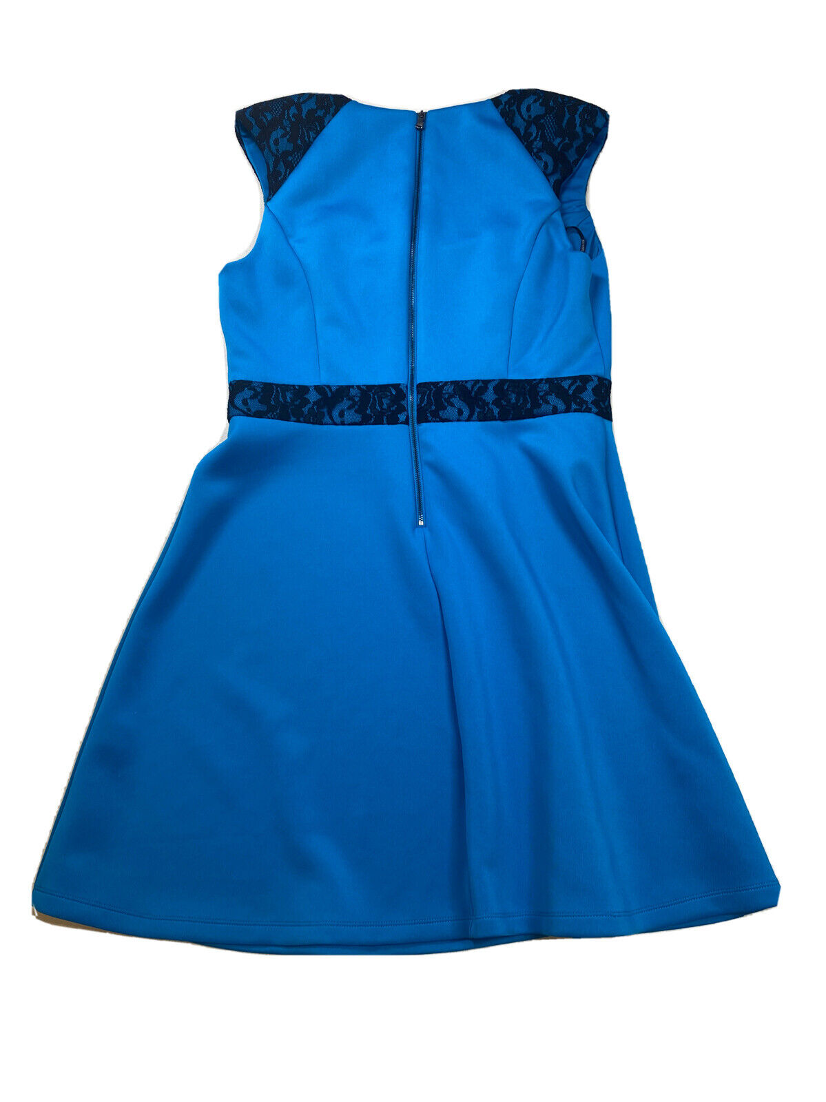 Guess Women's Blue Lace Accent Sleeveless Shift Dress - 12