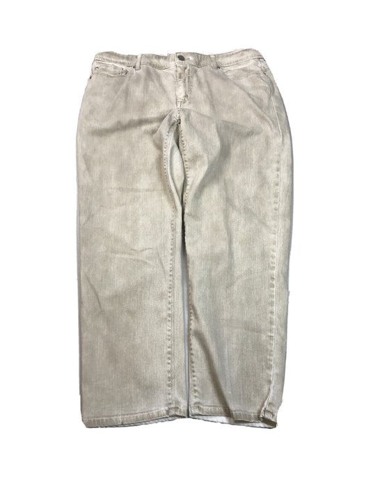 Chico's Platinum Jeans de mezclilla de pierna delgada en color beige para mujer - 1.5 (10)