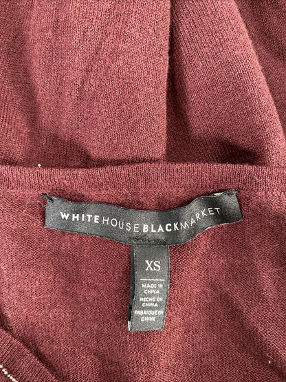 White House Black Market Suéter rojo burdeos con hombros descubiertos para mujer - XS