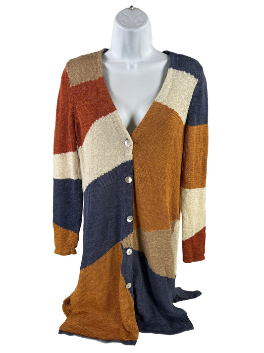 Chico's Women's Multicolor Knit Open Front Long Cardigan Sweater - 0/US S