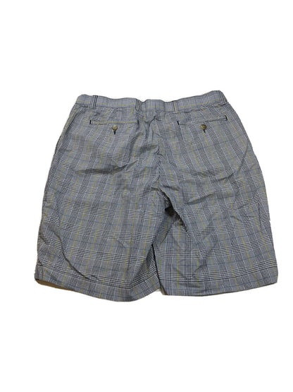 Cutter &amp; Buck Pantalones cortos causales U of M azul/amarillo para hombre - 36