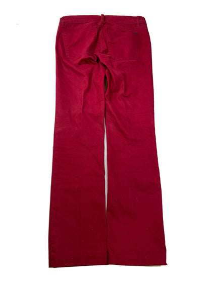 Lauren Ralph Lauren Women's Red Cotton Blend Straight Fit Denim Jeans - 6