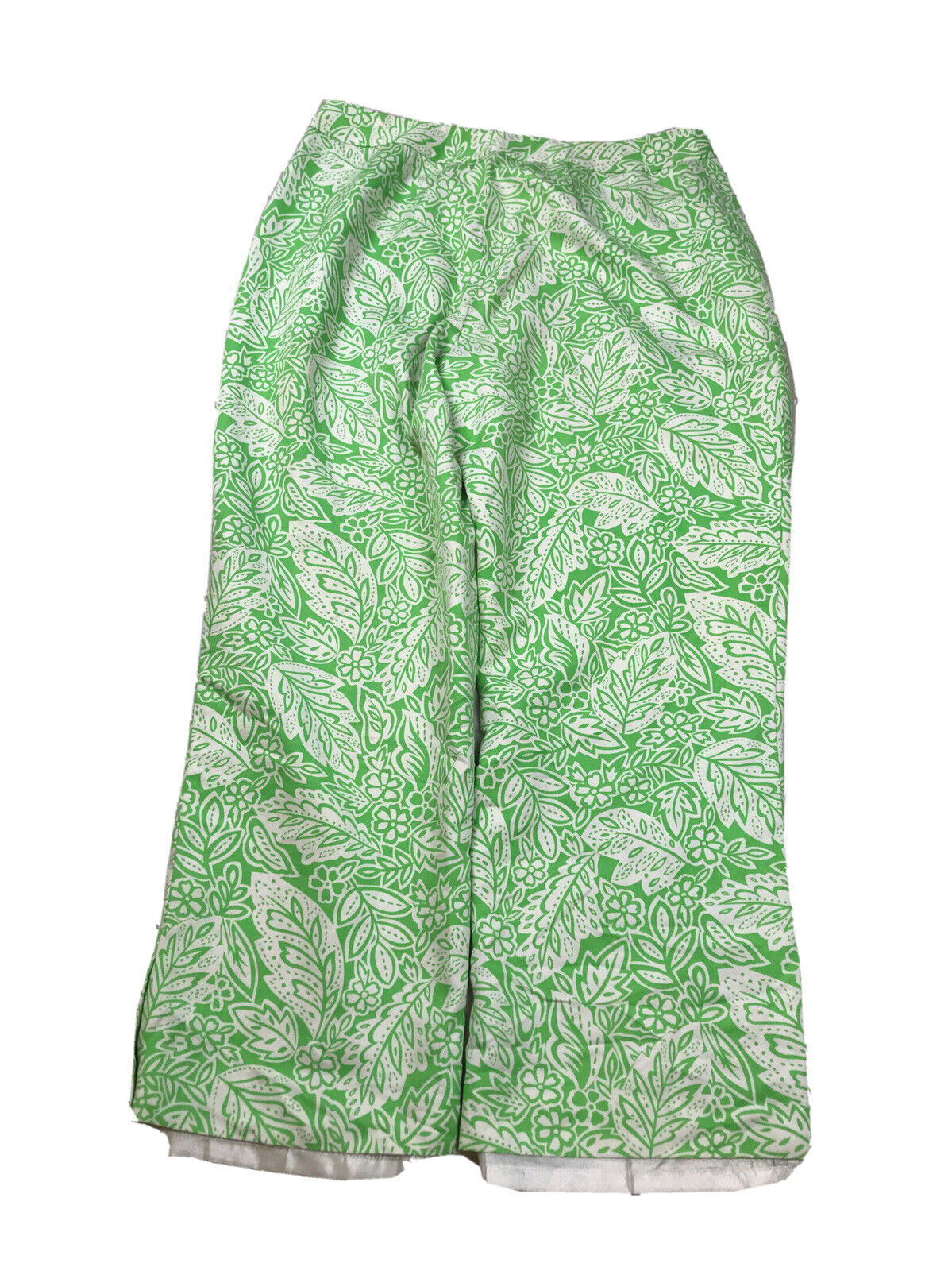 Pendelton Pantalones de verano con cremallera lateral y forro floral verde para mujer - 8