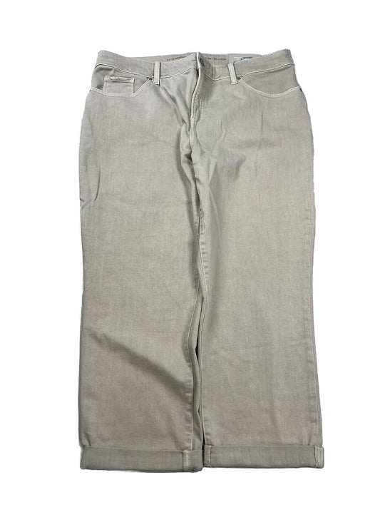 NEW Chico's Women's Beige Girlfriend Slim Leg Crop Jeans - 3/US 16