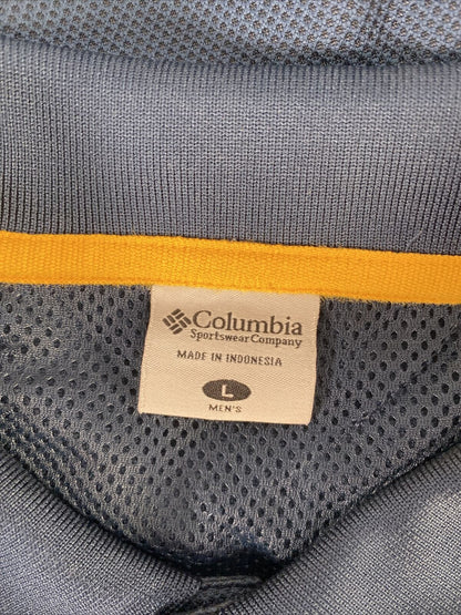 Columbia Men's Blue U of M Short Sleeve Polo Athletic Shirt - L