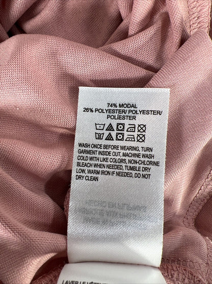 Lucky Brand Camiseta rosa con parte delantera anudada para mujer - XS