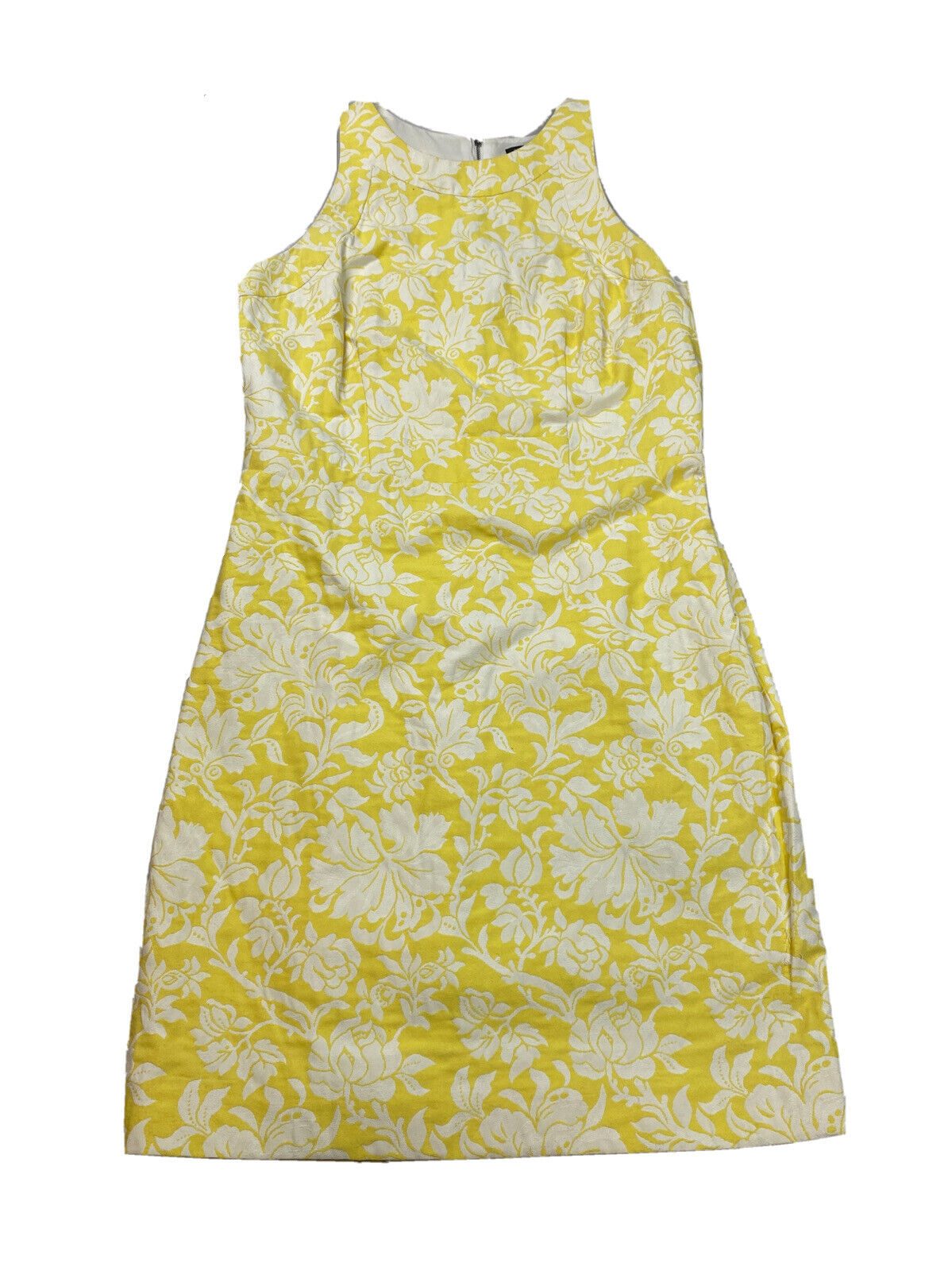 Ann Taylor Women's Yellow Sleeveless Floral Shift Dress - Petite 8P