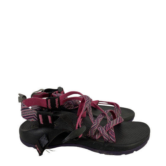 Chacos Girls Pink/Black Strappy ZX/1 Ecotread Sport Sandals - 4