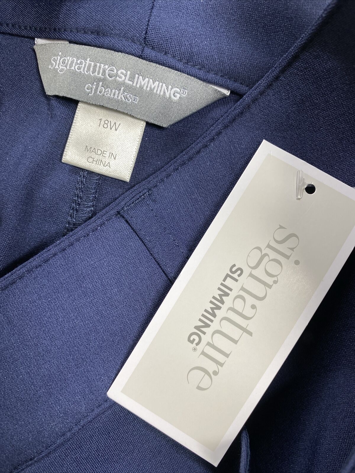 NEW CJ Banks Women's Navy Blue Slimming Straight Pants - Plus 18W