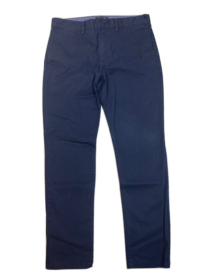 Banana Republic Men's Navy Blue Fulton Chino Casual Pants - 33x32