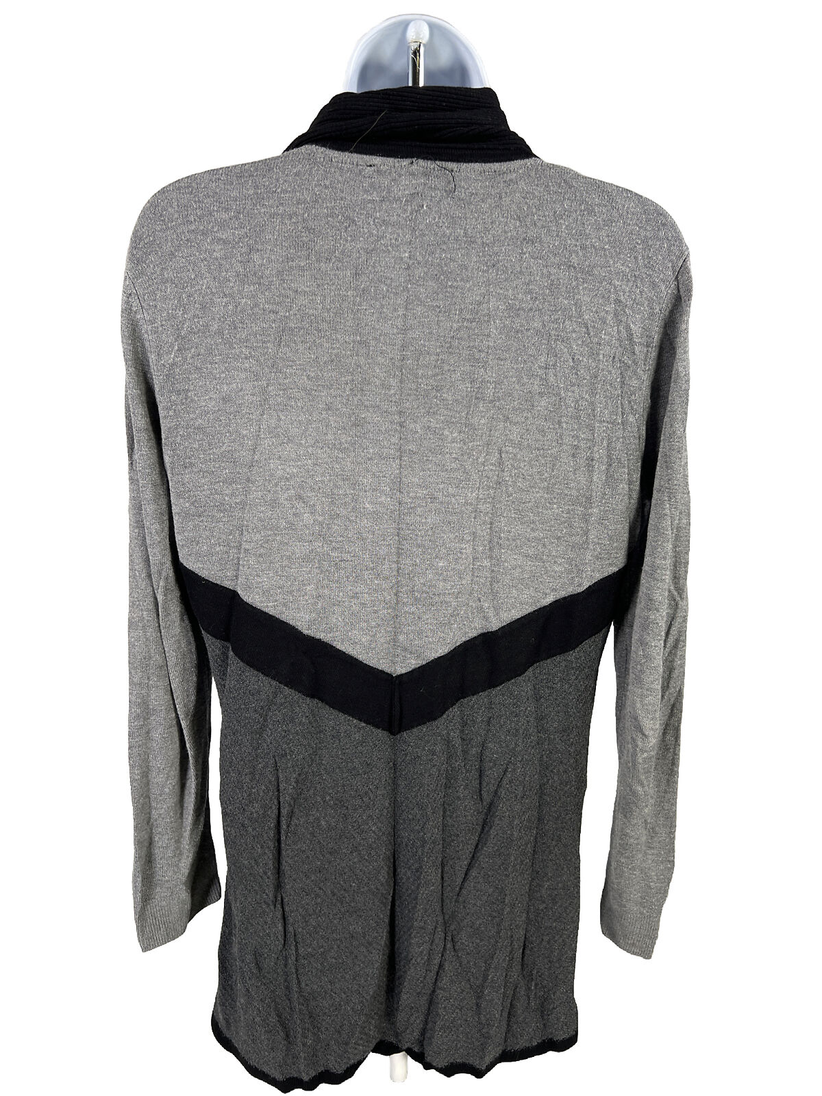 White House Black Market Women's Black/Gray Cardigan Sweater - M