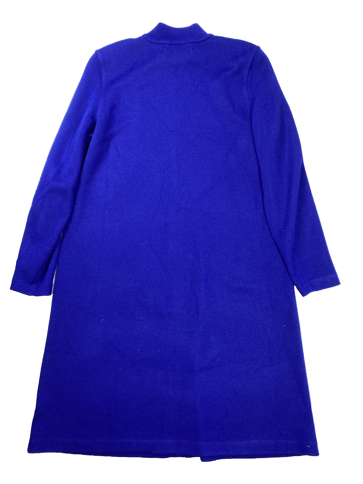 Nina Charles for Kasper Women's Blue Long Sleeve Wool Sweater Dress - M