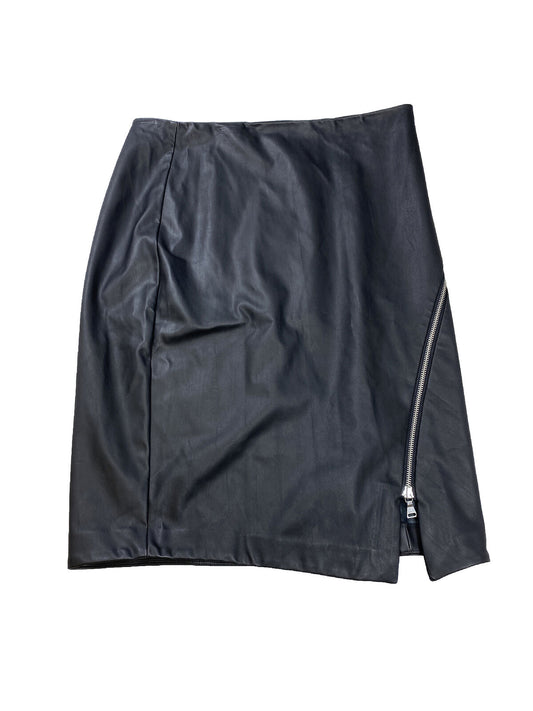 NEW Express Women's Black Synthetic Zipper Front Skirt - 12