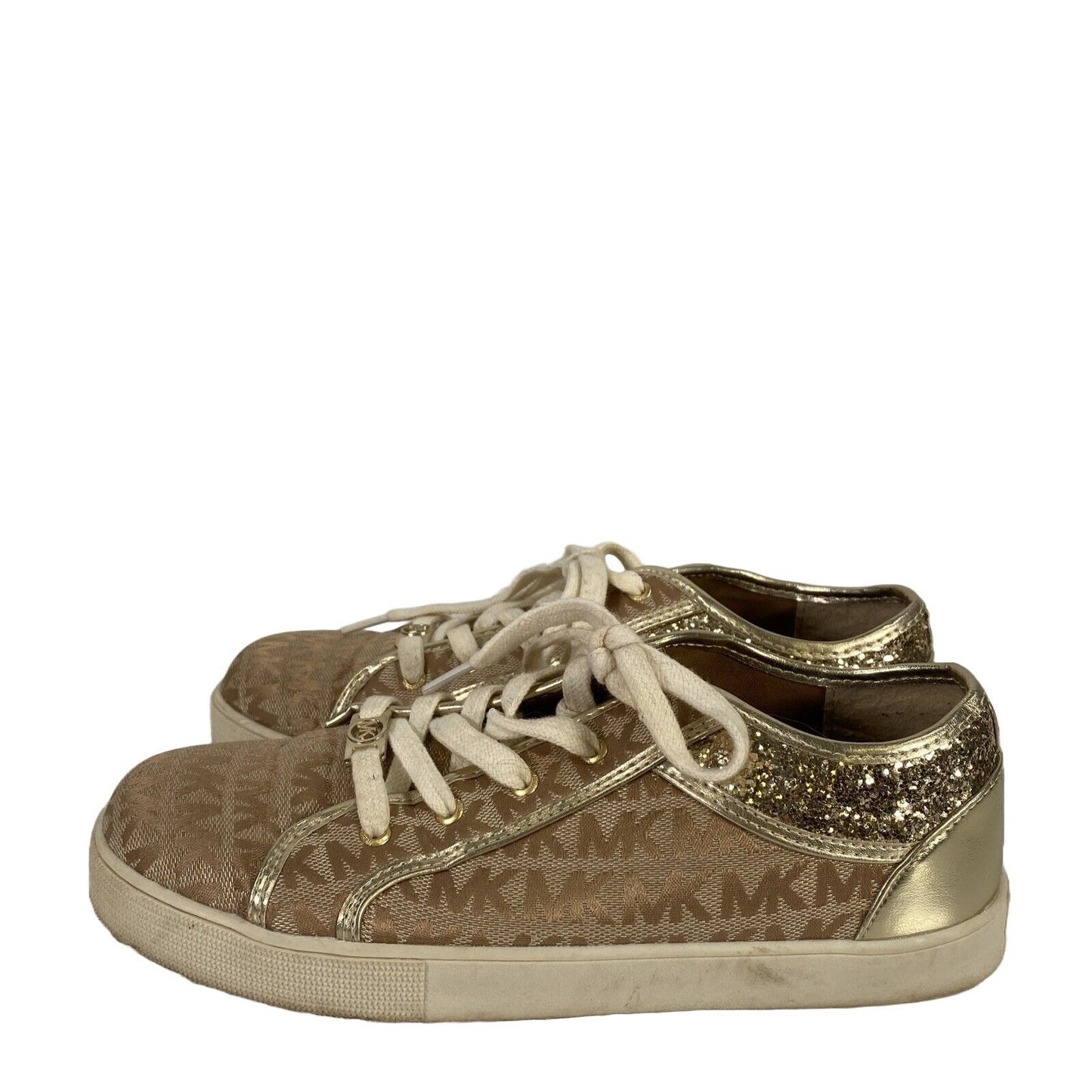 Michael Kors Women's Gold Lace Up Starla Sneakers Shoes - 5