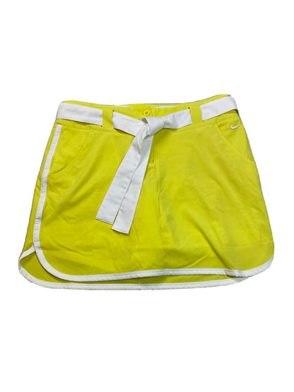Nike Women's Yellow Tour Performance Athletic Skort 508274 - 8 W/ Belt