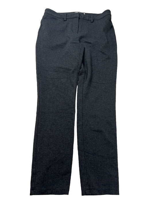 Calvin Klein Pantalones de vestir elásticos de ajuste delgado para mujer, color gris, 8