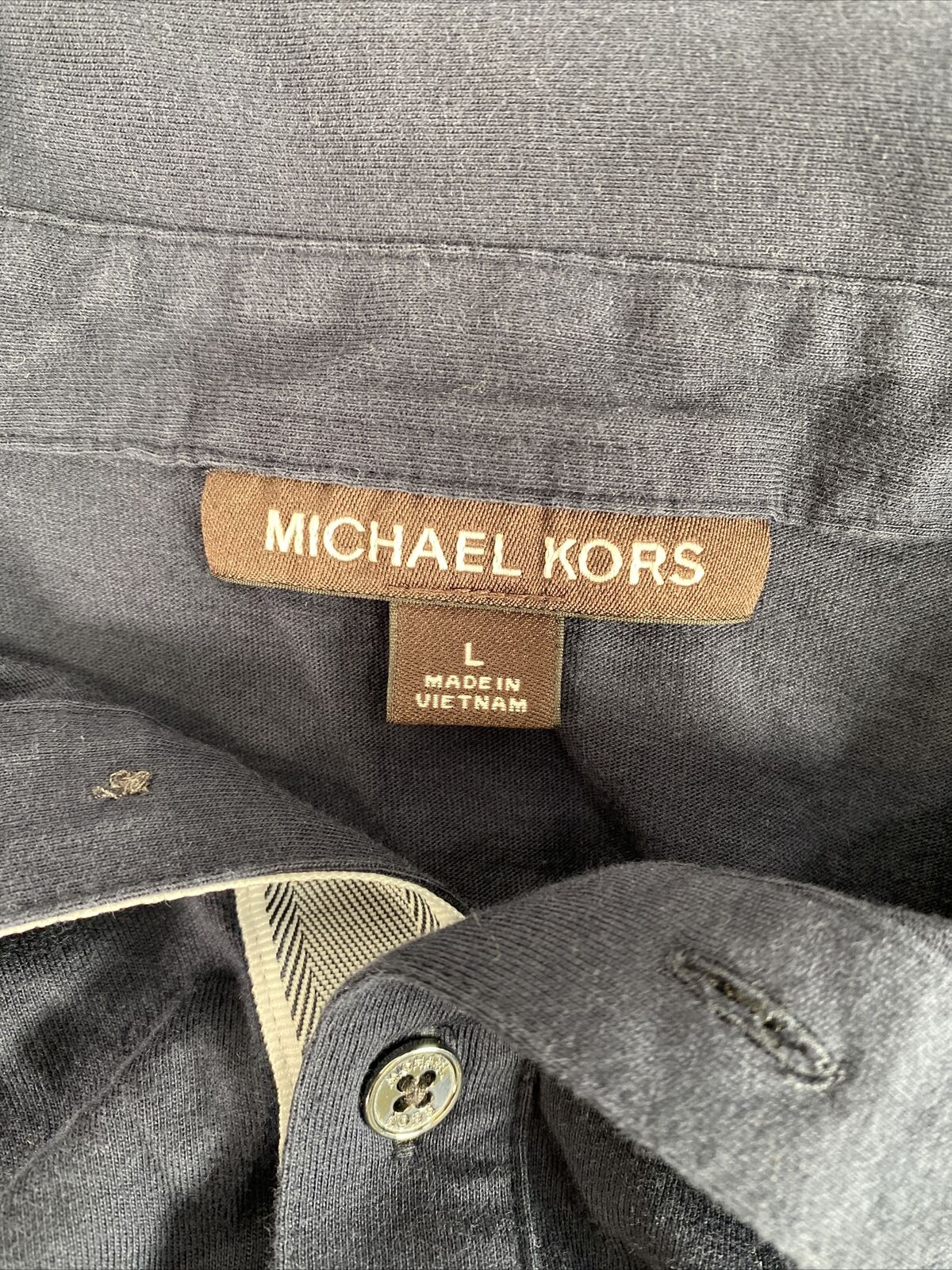 Michael Kors Polo de algodón de manga corta azul para hombre - L