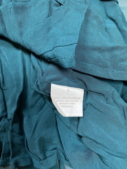 NUEVO Vestido lencero transparente con forro y mangas azules de Kendall &amp; Kylie para mujer - L