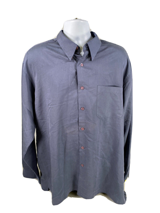 Bugatchi Men's Blue Long Sleeve Button Up Casual Shirt - XL