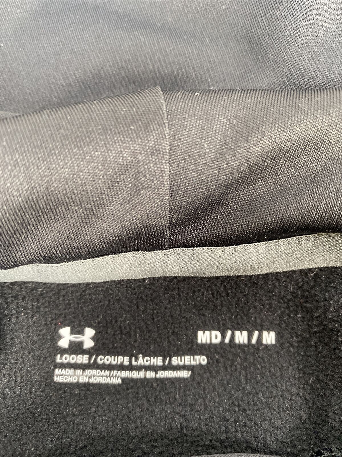 Under Armour Men's Black Big Logo Fleece Lined Hoodie Sweatshirt - M