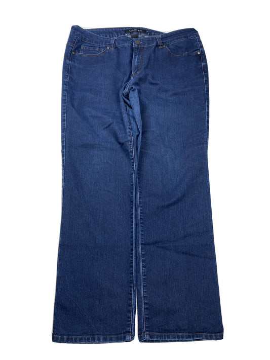 Calvin Klein Jeans de mezclilla de corte recto con lavado oscuro para mujer - 14