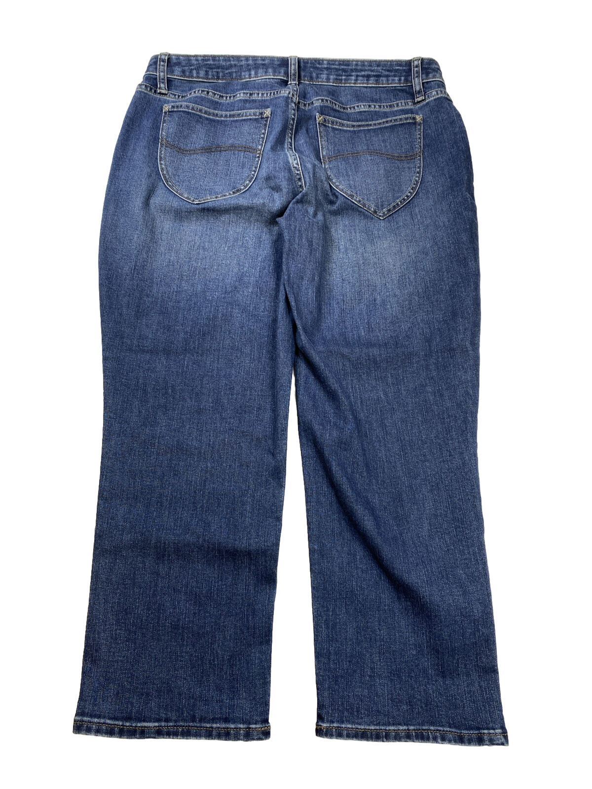 NEW Lee Women's Dark Wash Mid Rise Capri Jeans - 14