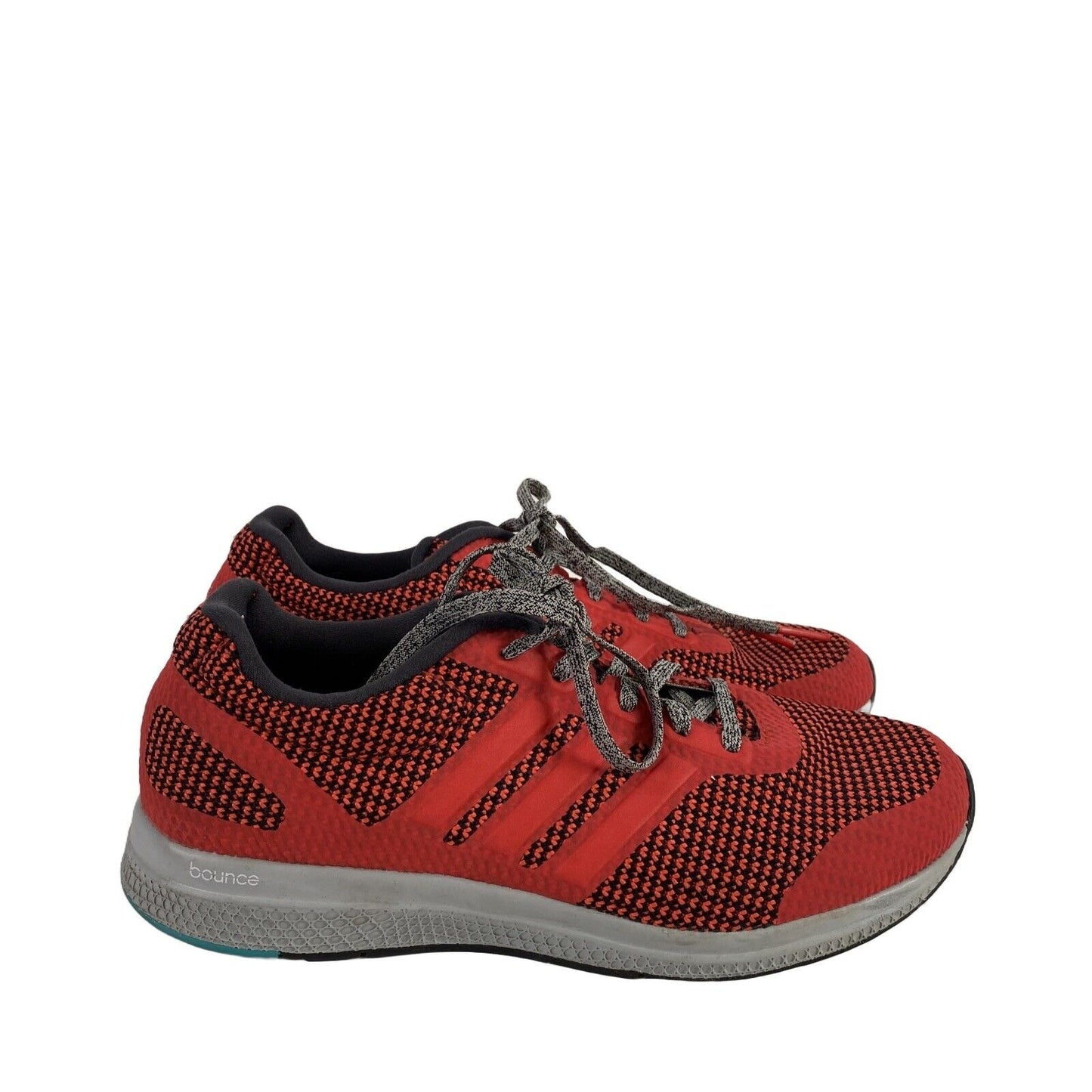 Adidas Men's Red/Black Mana Bounce Lace Up Running Sneakers - 7