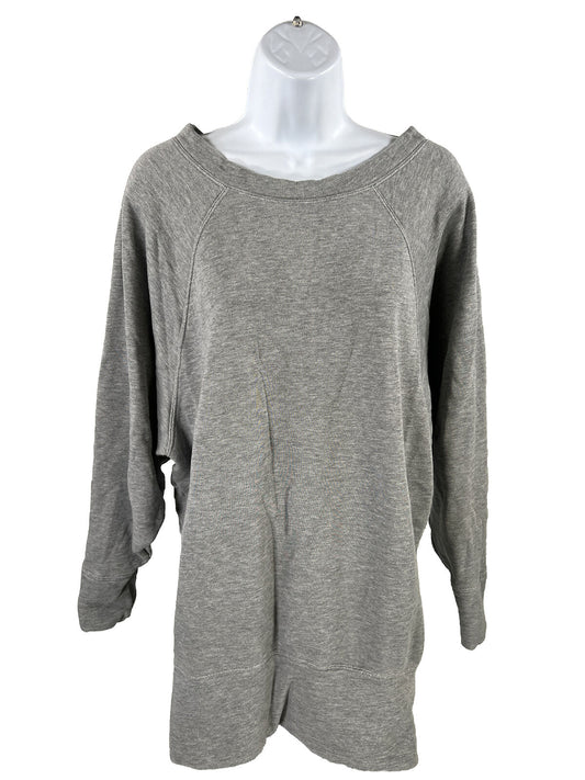 Free People Women's Gray Oversized Long Sleeve Sweatshirt - XS