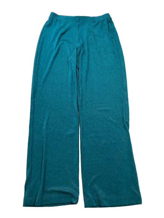 NEW Chico's Travelers Women's Green/Blue No Tummy Pull On Pants -0 Petite