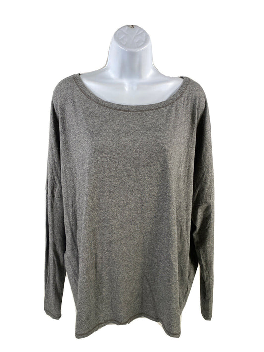 Calia Women's Gray Long Sleeve Key Hole Back Athletic Shirt - XL