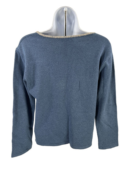 Orvis Suéter de manga larga azul velero para mujer - S
